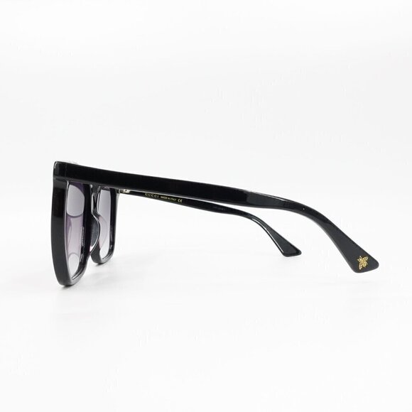 Gucci GG0022 Oversized Acetate Sunglasses Black Gray OS - Picture 3 of 16